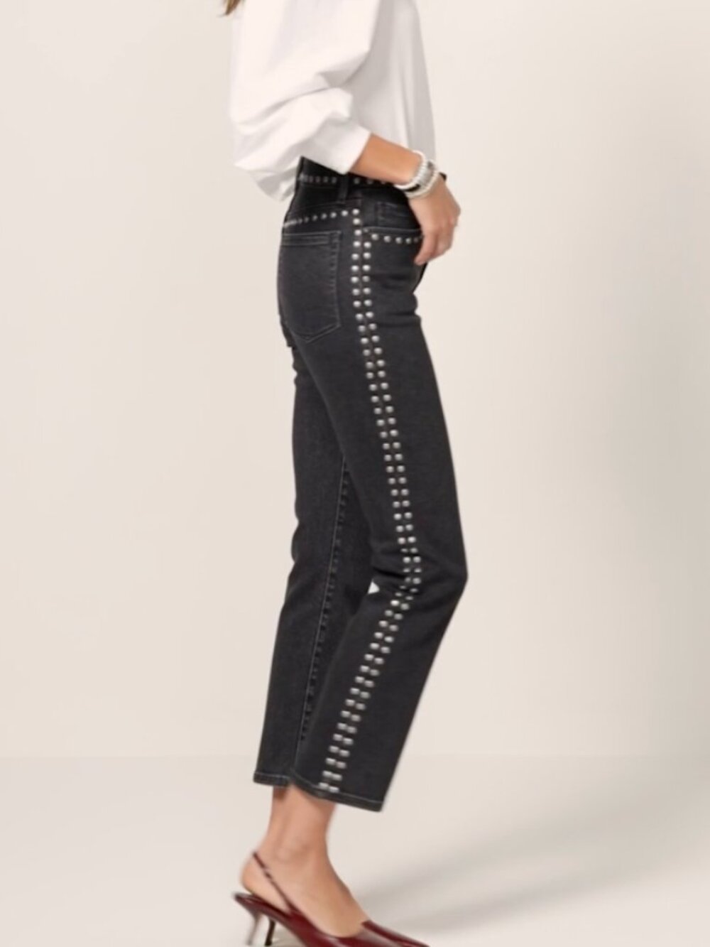 Good American Studded Good Legs Straight Jean black 2 26